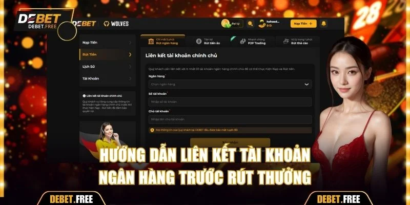 Hướng dẫn liên kết tài khoản ngân hàng trước rút thưởng